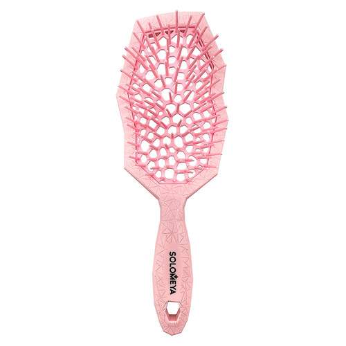 Wide teeth air cushion brush for wet&amp;dry hair Pink Массажная расческа для сухих и влажных волос с широкими зубьями розовая
