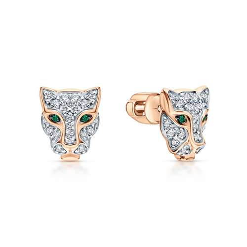 Золотые серьги с фианитами