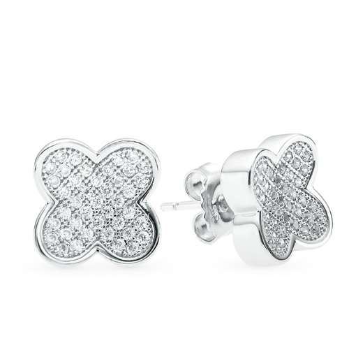 Серьги из серебра с фианитами