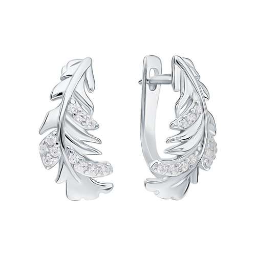 Серьги из серебра с фианитами
