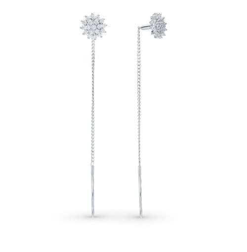 Серьги из серебра с фианитами
