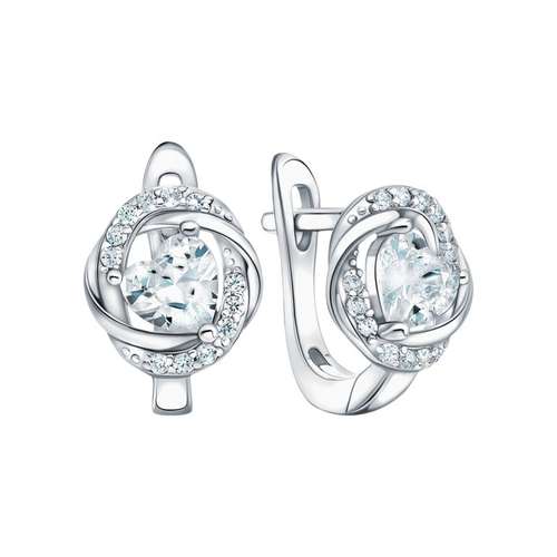 Серебряные серьги с фианитами