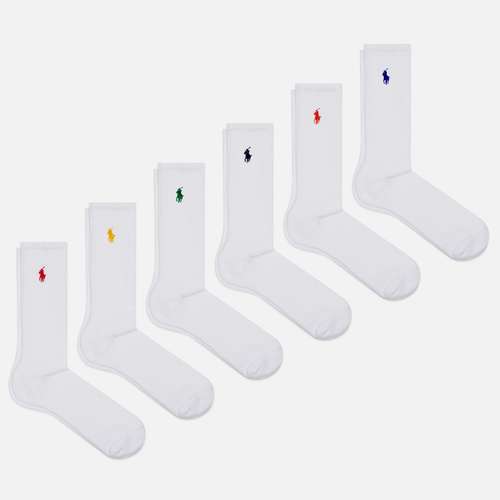 Комплект носков Polo Ralph Lauren Crew Embroidered Polo Pony 6-Pack