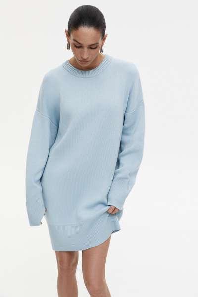 Платье мини вязаное