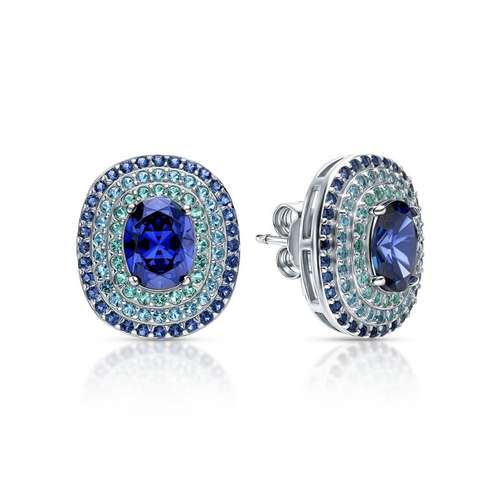 Серьги из серебра с фианитами