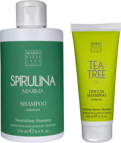 Набор 2 в 1 Шампунь MARIO FISSI 1937 Funzionale Spirulina Maxima + Гель для душа Tea Tree Oil Purificante