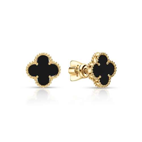 Золотые серьги с природными  агатами