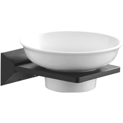 Мыльница Rose RG16H RG1603H настенная, керамическая, белая, черная