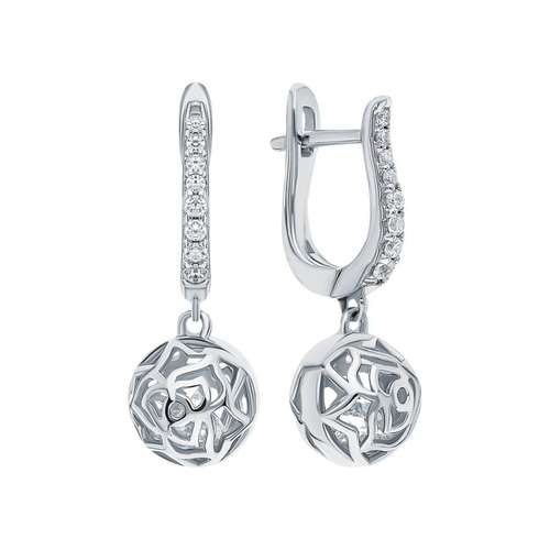 Серьги из серебра с фианитами