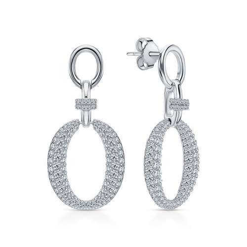 Серьги из серебра с фианитами