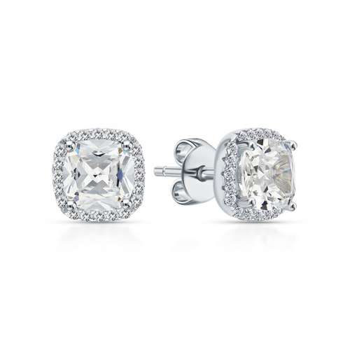 Серьги из серебра с фианитами