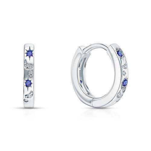 Серьги из серебра с шпинелями и фианитами