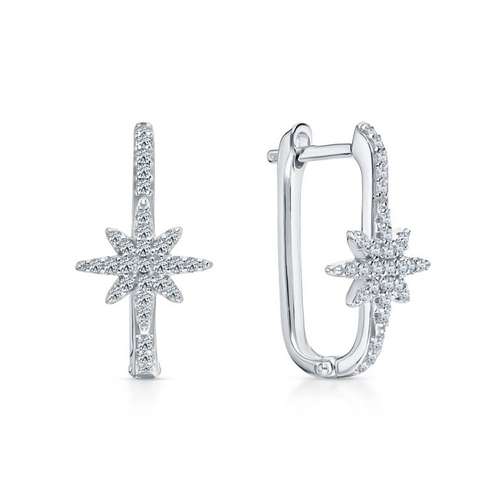 Серьги из серебра с фианитами