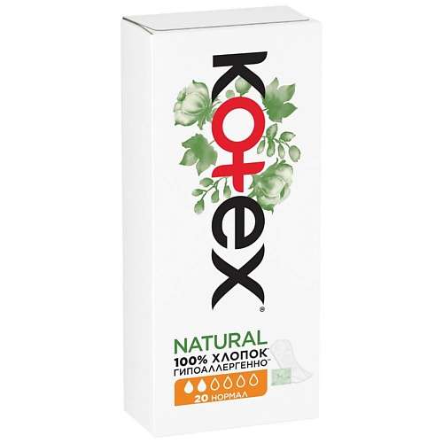 KOTEX NATURAL Ежедневные Прокладки Нормал Органик