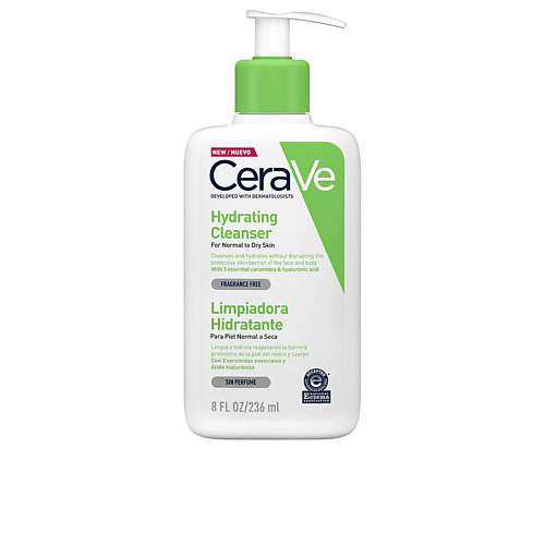 CERAVE Увлажняющий очищающий крем-гель с церамидами для нормальной и сухой кожи лица и тела
