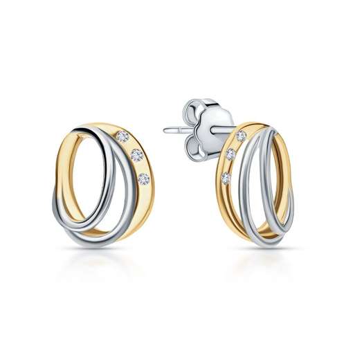 Серьги из серебра с фианитами