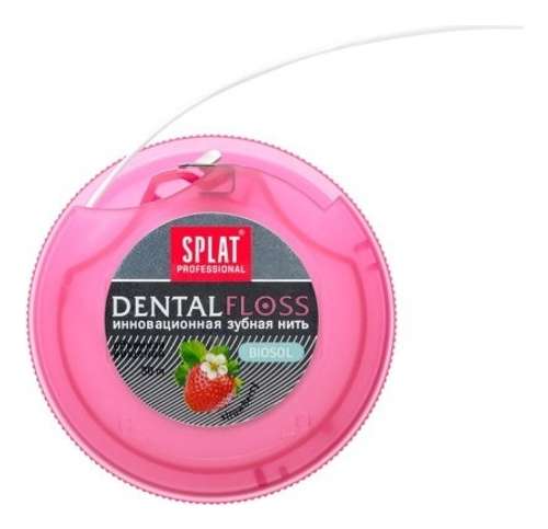 Антибактериальная объемная зубная нить Клубника Dental Floss 30м