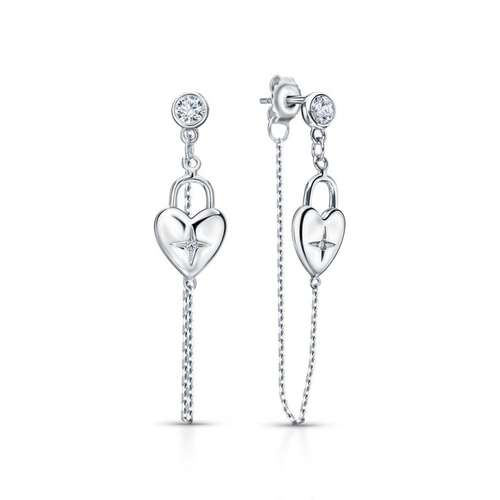 Серьги из серебра с фианитами