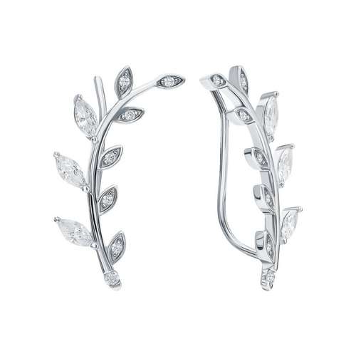 Серьги из серебра с фианитами