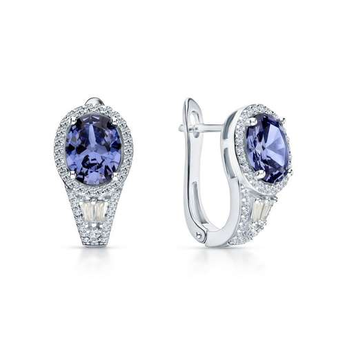 Серьги из серебра с фианитами