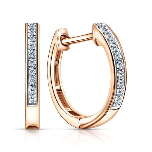 Золотые серьги с бриллиантами природными