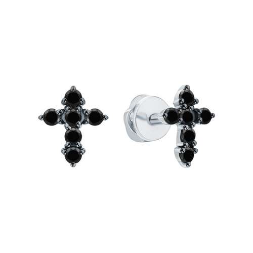 Серьги из серебра с фианитами