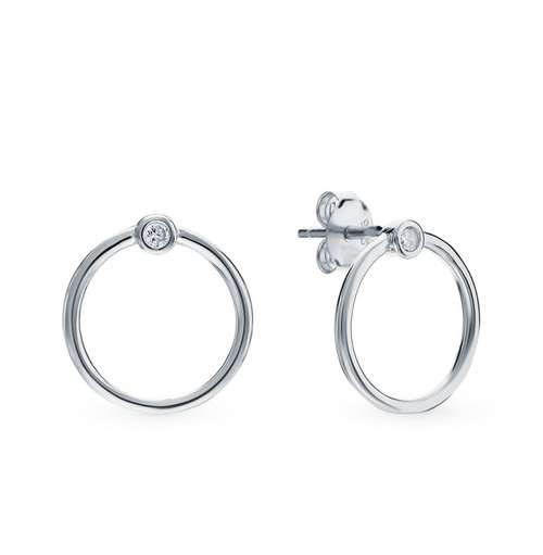Серьги из серебра с фианитами