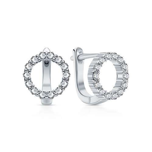 Серьги из серебра с фианитами
