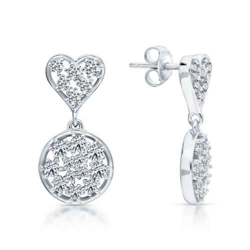 Серьги из серебра с фианитами