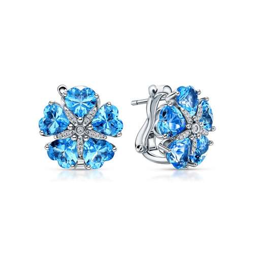 Серьги из серебра с фианитами