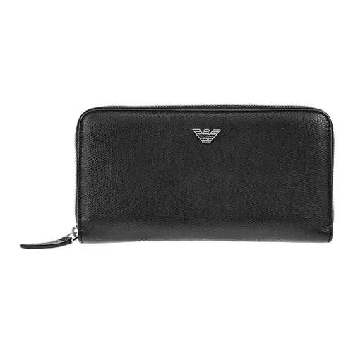 EMPORIO ARMANI Мужской кожаный кошелек черного цвета