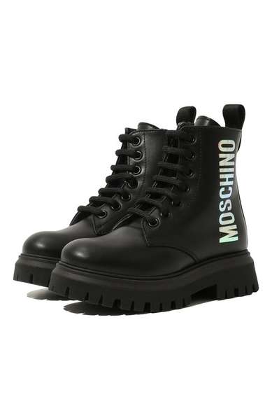 Детское: Кожаные ботинки Moschino