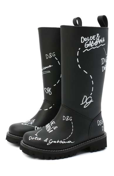 Детское: Кожаные сапоги Dolce & Gabbana
