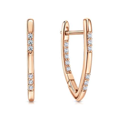 Серьги из серебра с фианитами