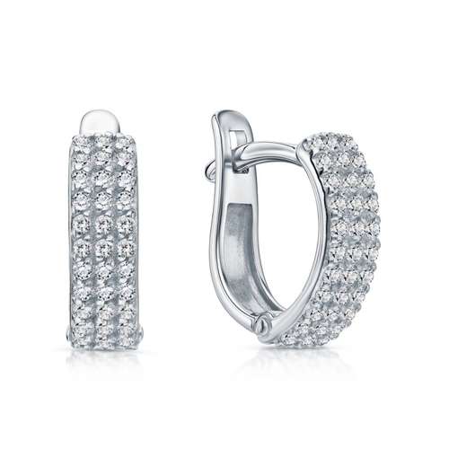 Серьги из серебра с фианитами