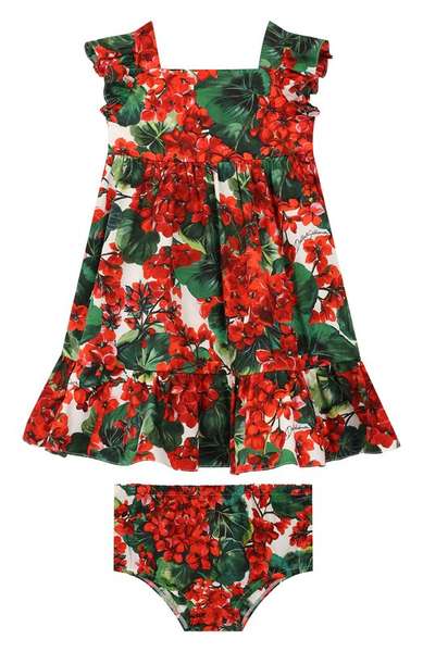 Детское: Комплект из платья и шорт Dolce & Gabbana