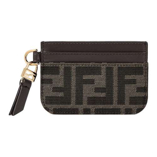 FENDI Baguette Ткань Картхолдер Унисекс Табак Коричневый
