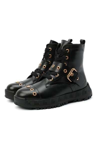 Детское: Кожаные ботинки Versace