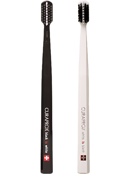 Curaprox Набор зубных щеток White is Black Ultrasoft, d 0,10 мм, 2 шт, Curaprox