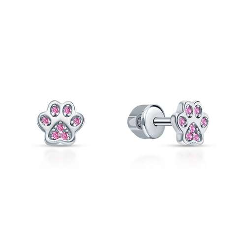 Серьги из серебра с фианитами