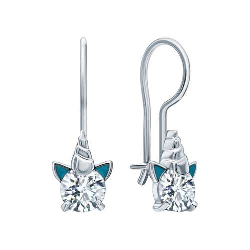 Серьги из серебра с фианитами
