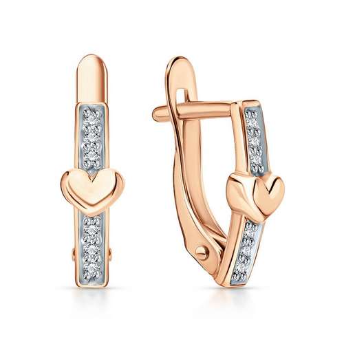 Золотые серьги с фианитами