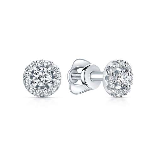 Серьги из серебра с фианитами