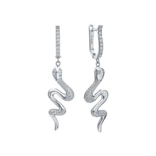 Серьги из серебра с фианитами