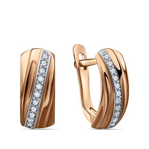 Золотые серьги с фианитами