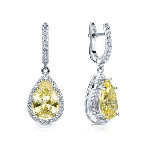 Серьги из серебра с фианитами