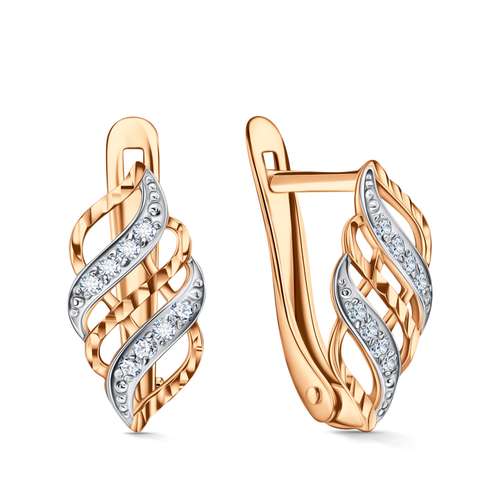 Золотые серьги с фианитами