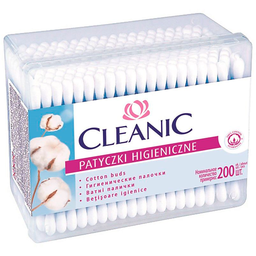 CLEANIC Ватные палочки гигиенические в бумажной прямоугольной коробке
