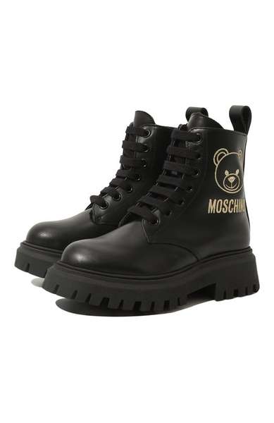 Детское: Кожаные ботинки Moschino