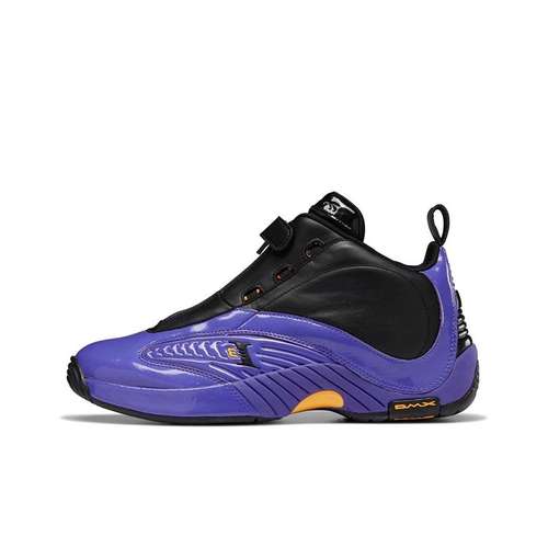 REEBOK Answer Лейкерс MID Топ Винтажные Баскетбольные Кроссовки Мужские Черные Фиолетовые